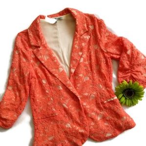 Charlotte Russe Coral Lace Jacket sz.S #